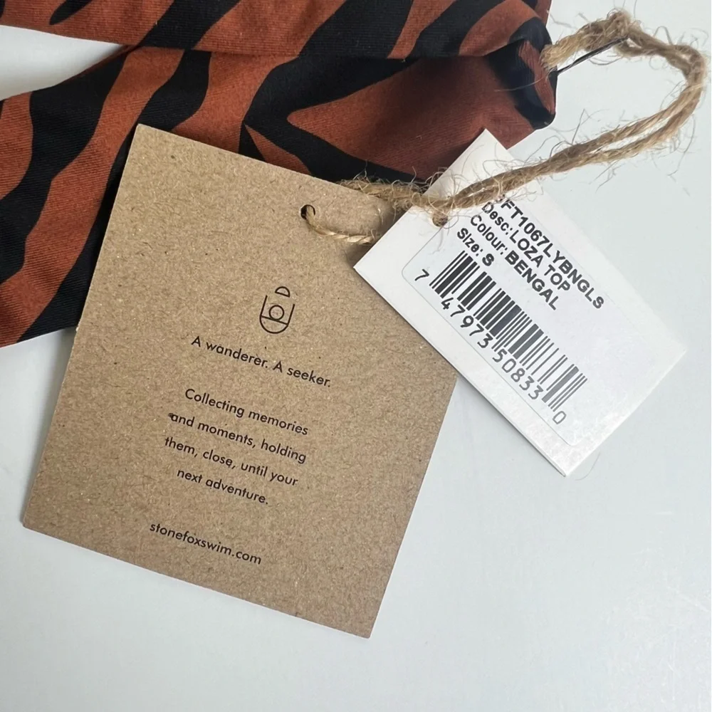 Stone Fox Swim | Loza Bikini Top Brown & Black Bengal Animal Print